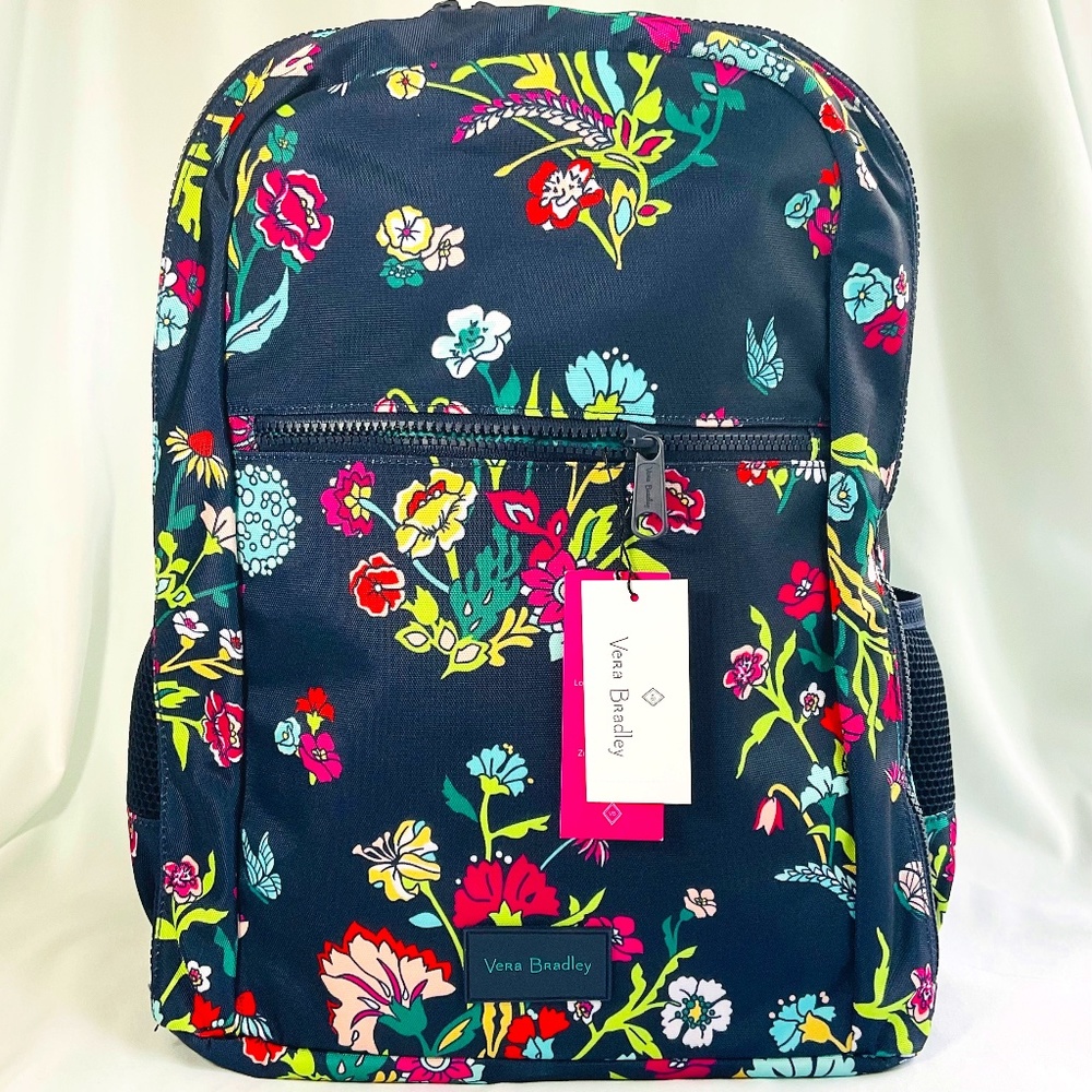 🌷Vera Bradley ReActive Grand Backpack Laptop Navy Floral